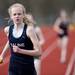 Saline High School Lauren Green runs in the girl's two mile on Tuesday, April 30. Daniel Brenner I AnnArbor.com